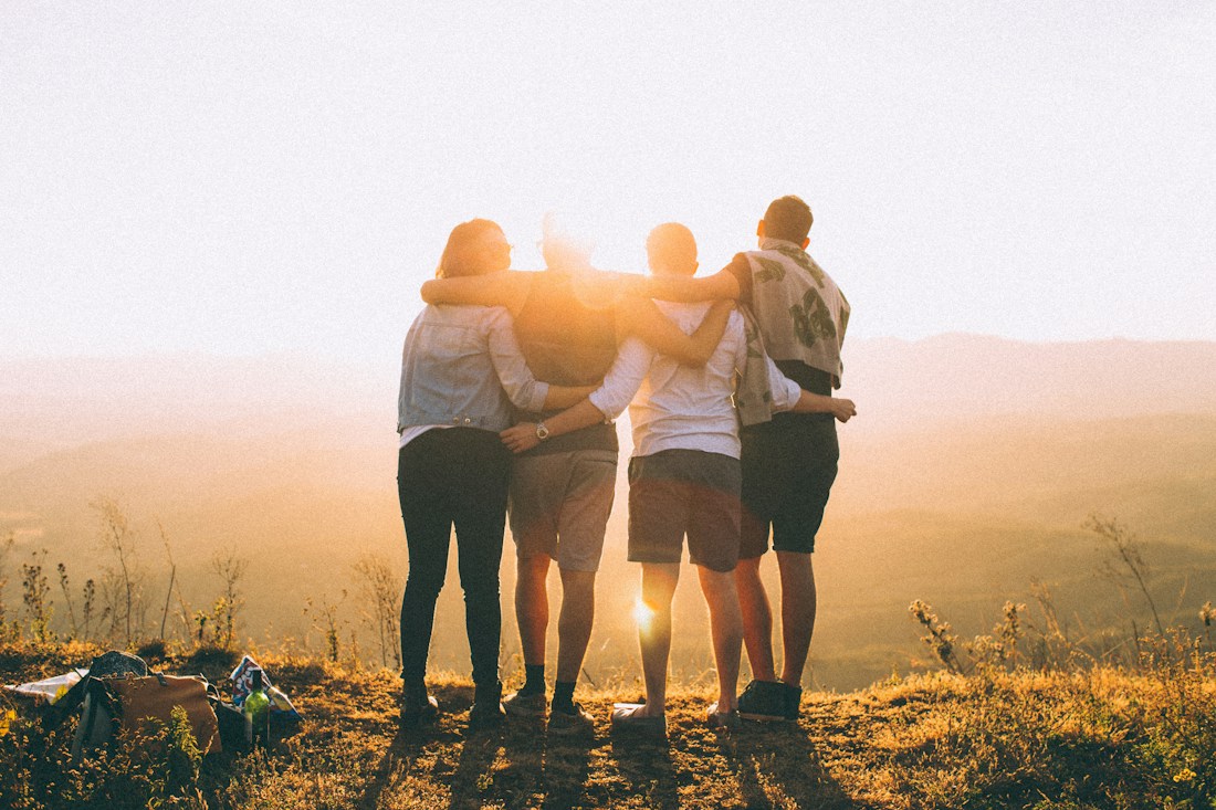 A family spending time together outdoors